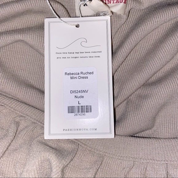 Fashion Nova Rebecca Ruched Mini Dress - Nude - Picture 6 of 6